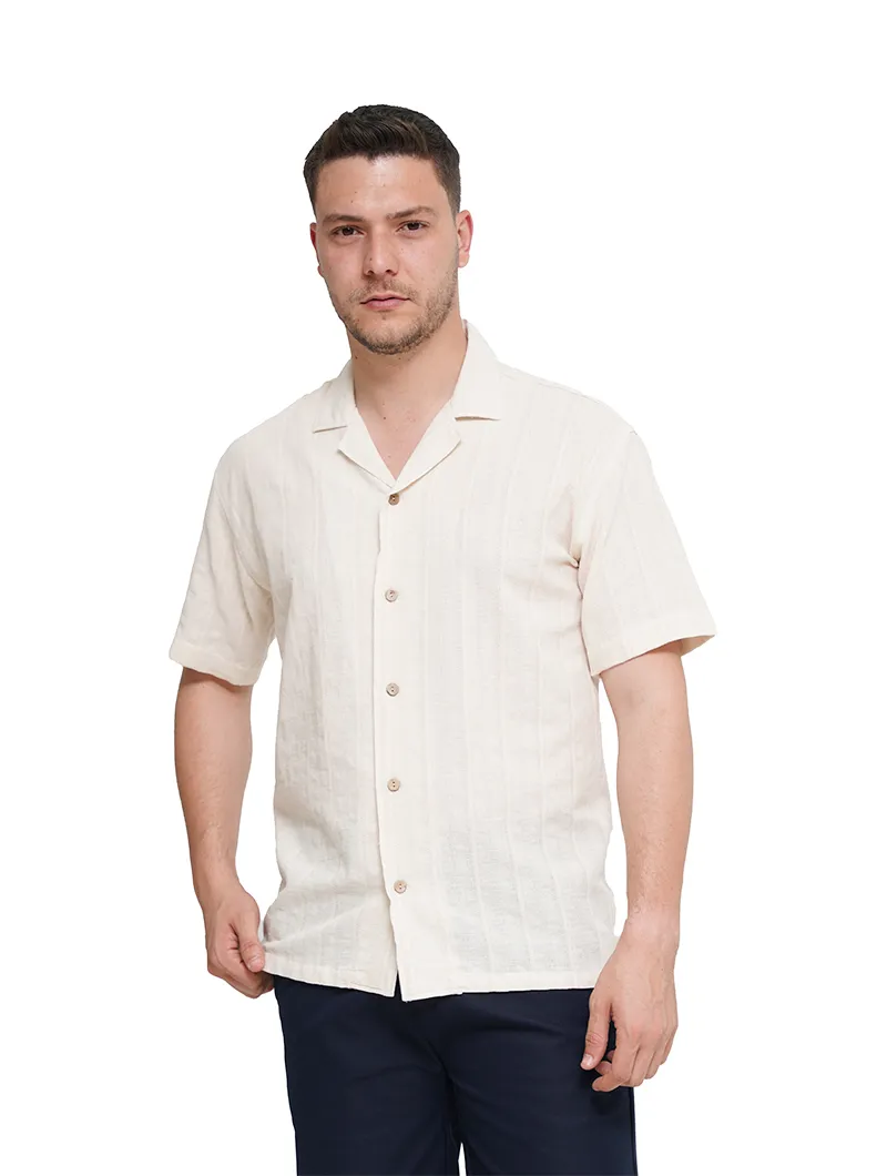 Chemise à manches courtes avec lin